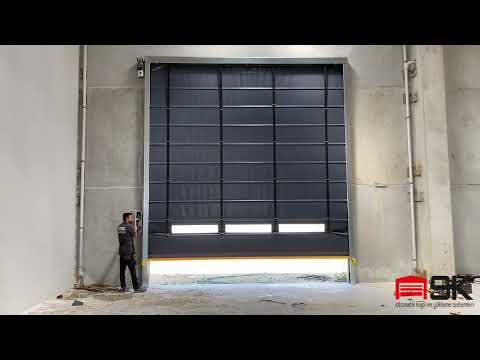Yüksek Hızlı PVC (Branda) Katlanır Kapı Video 7